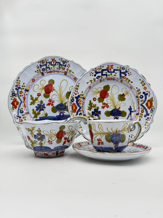 Sigma Blue Carnation 8 Person Dinnerware Set- 48 Pieces