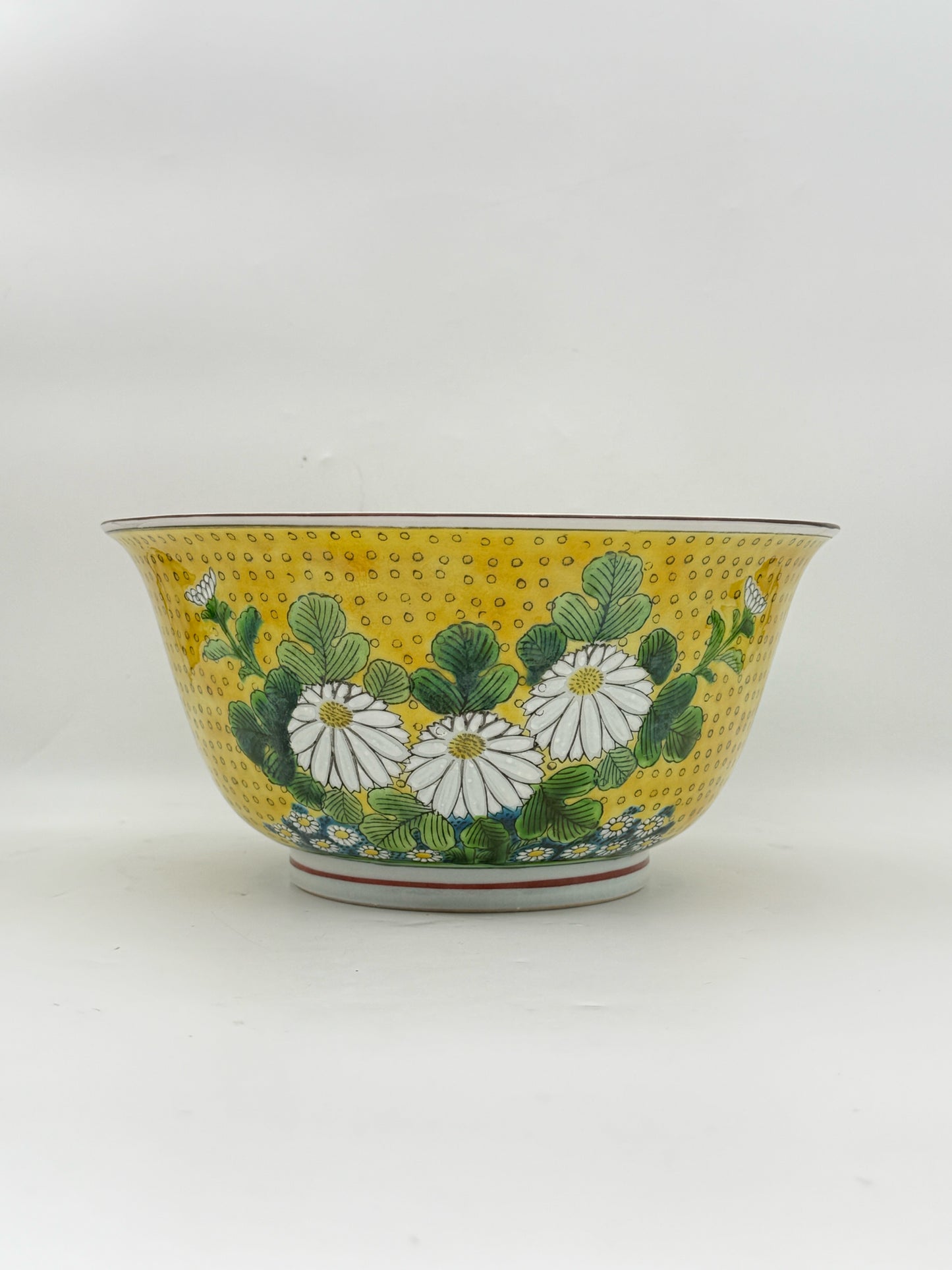 Yellow Chrysanthemum Flower Japanese Bowl
