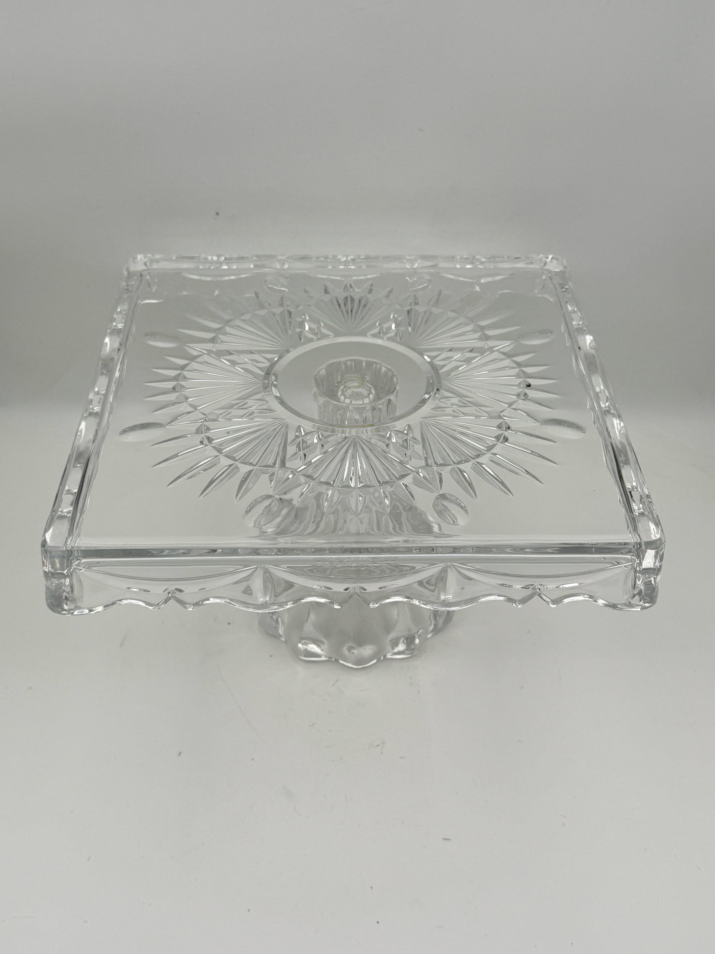 Freedom By Godinger Square Crystal Cake Pedestal Cake Stand