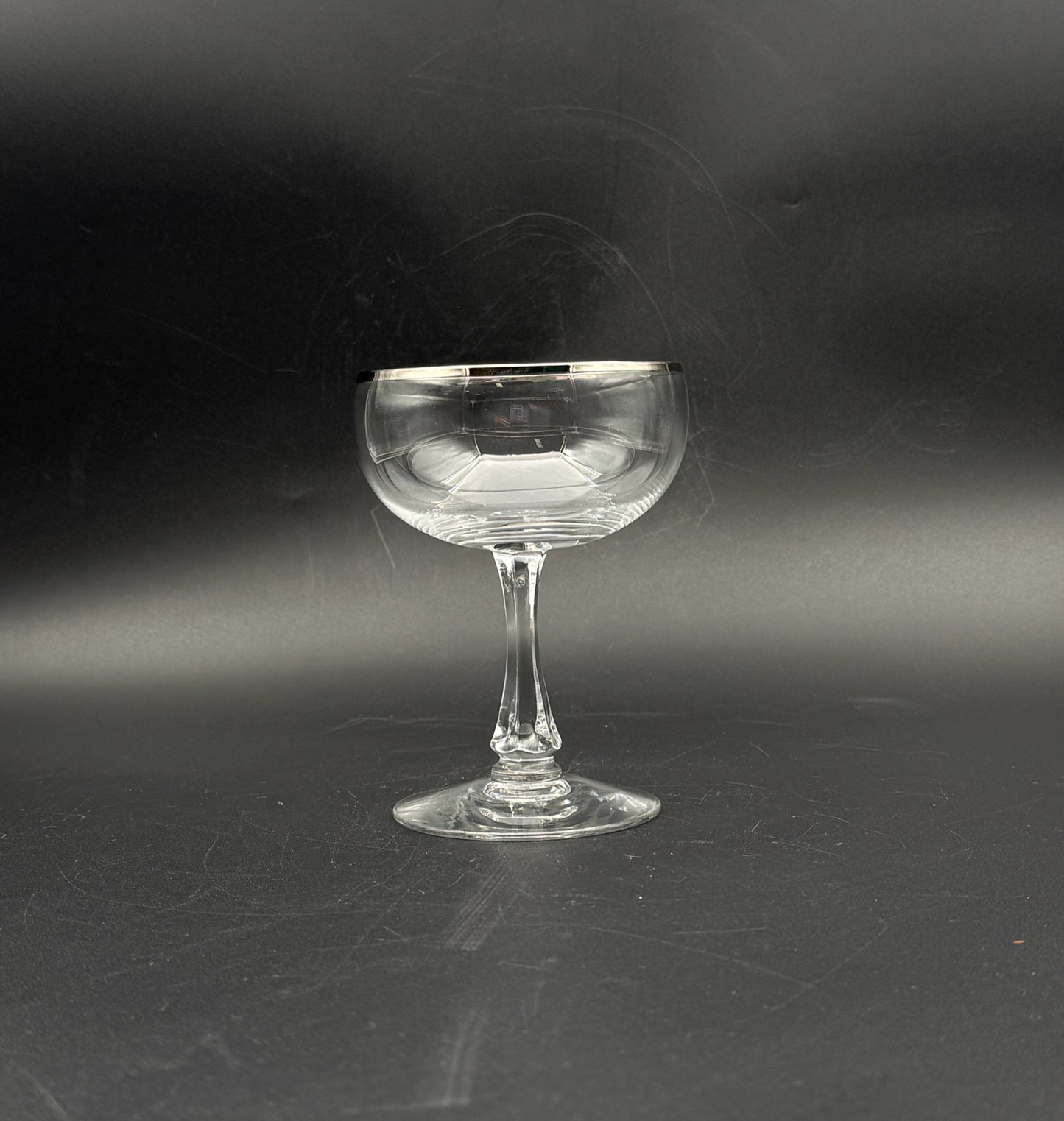 Fostoria Champagne Coups With Silver Rim- Set Of 6