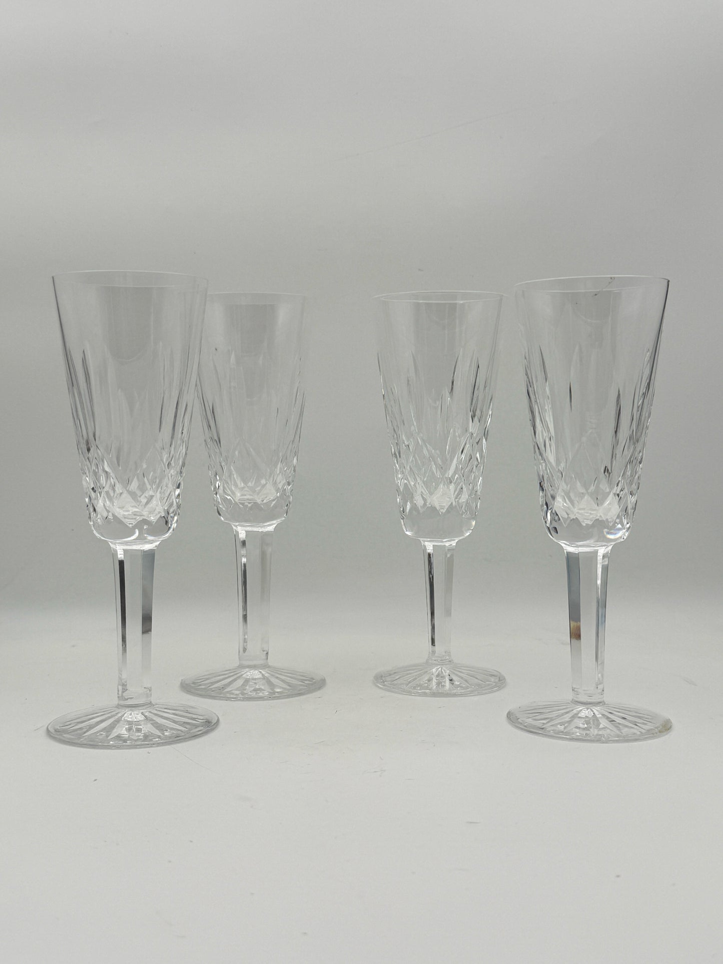 Waterford Crystal Lismore Champagne Flutes- Set Of Four