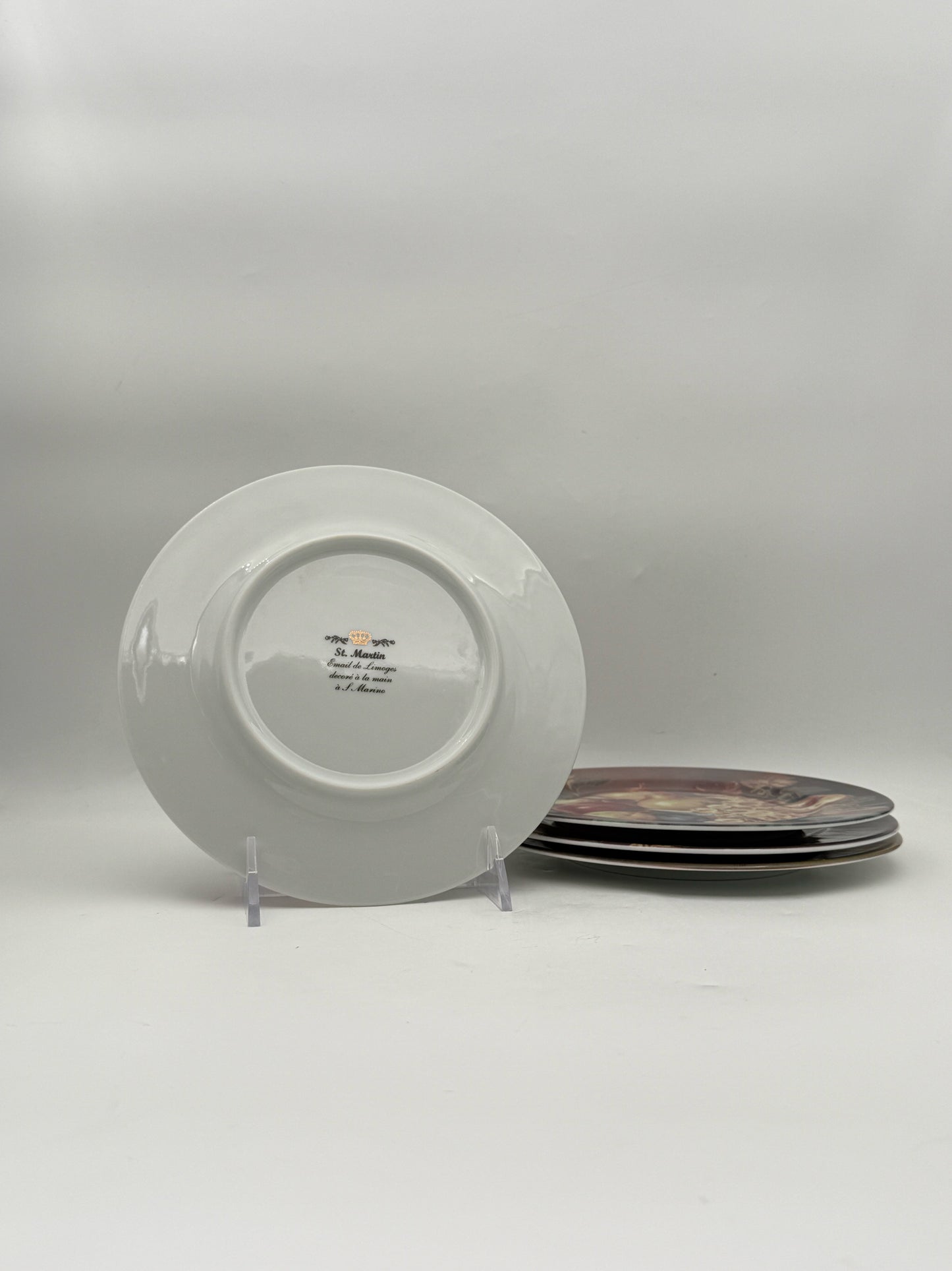St. Martin Email De Limoges Dessert Plates- Set Of Four