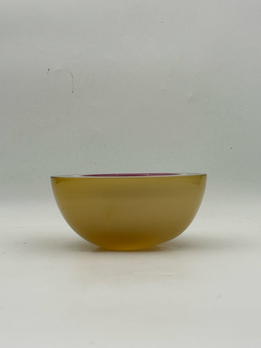 Murano Pink And Yellow Glass Bowl