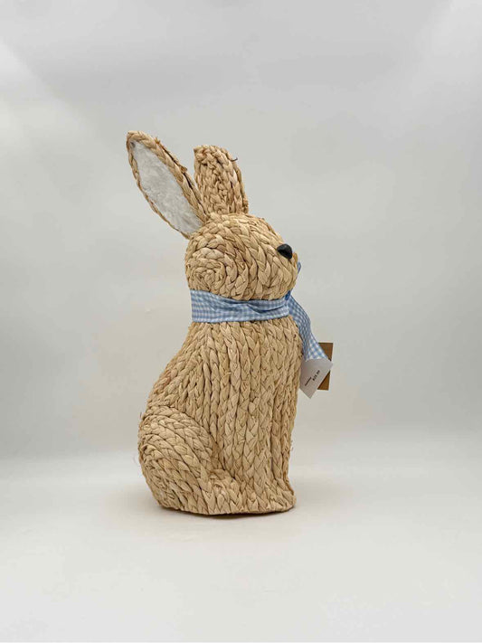 Woven Bunny Sitter with Blue Gingham Ribbon – Easter Spring Decor