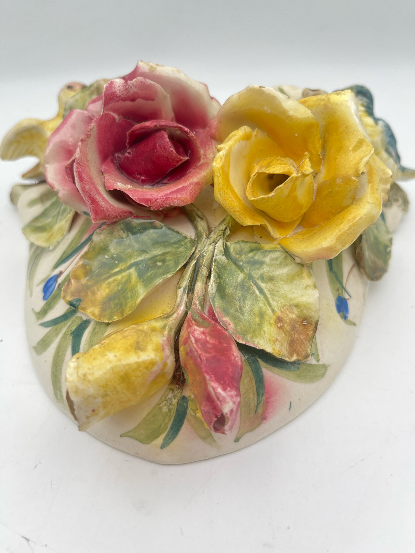 Vintage Ceramic Wall pocket with Birds