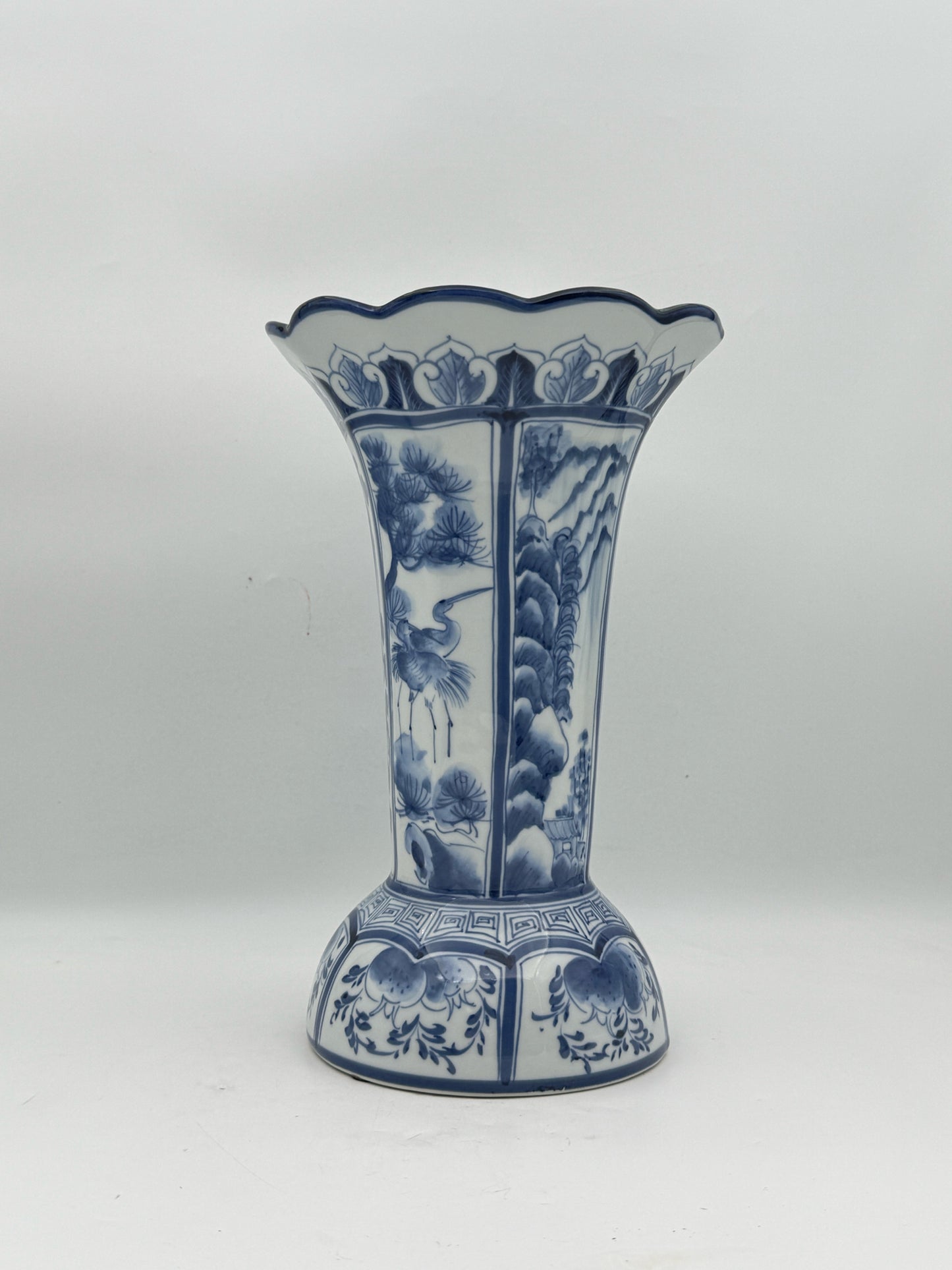 Blue And White Chinoiserie Vase