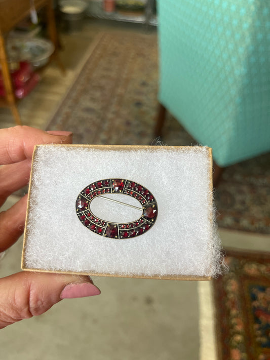 Antique Victorian Garnet Brooch