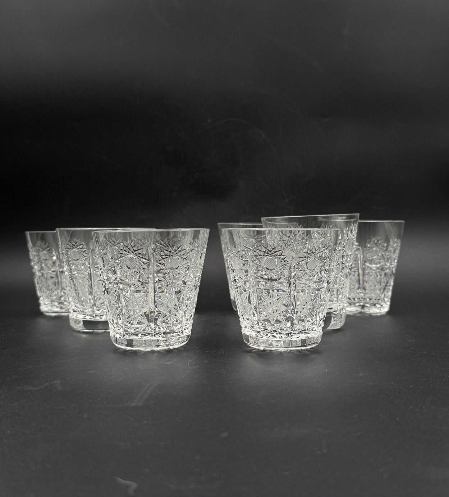 Queen Lace Cut Crystal Juice Glasses- Set Of 8