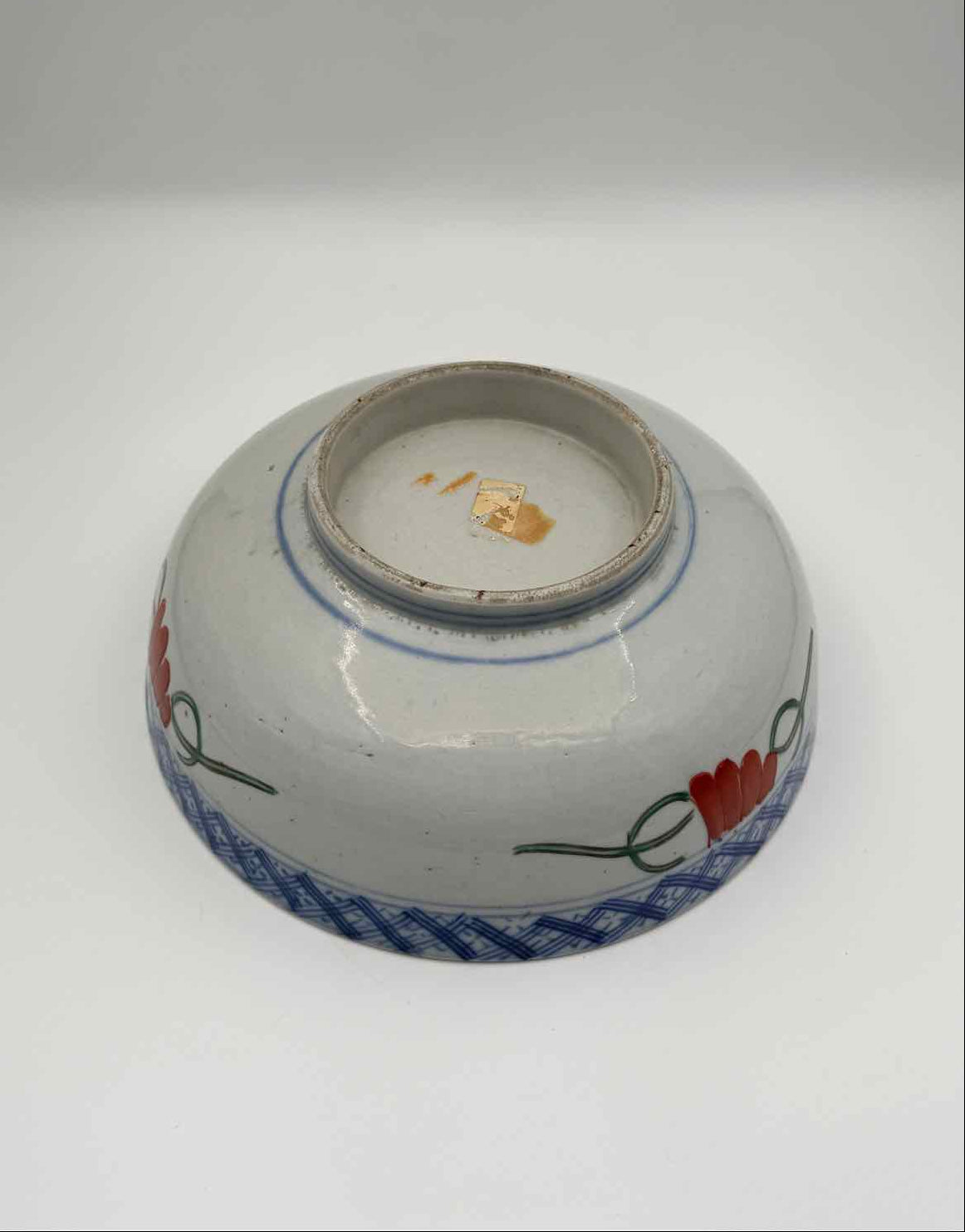 Vintage 1940s Chinese Export Hand Painted Porcelain Bowl Republic Era