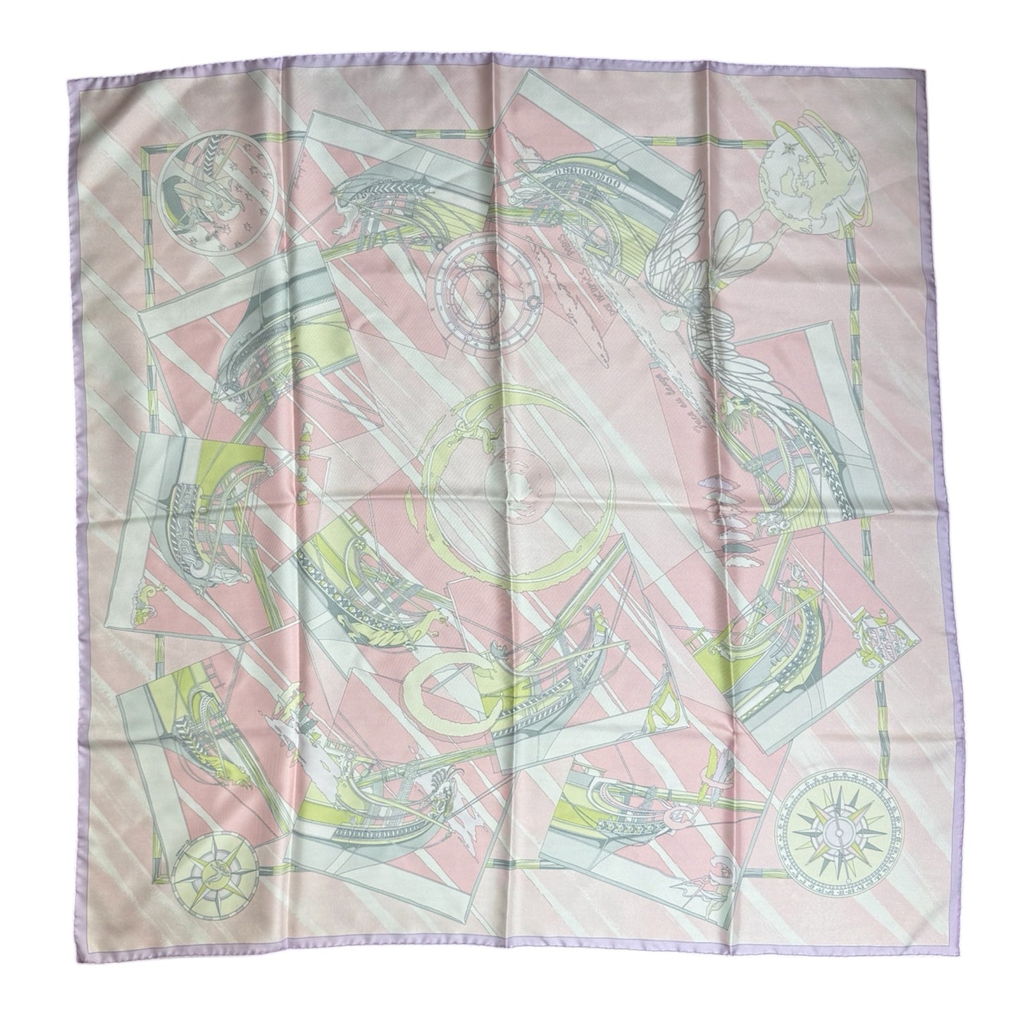 Hermes Face Au Large Silk Scarf