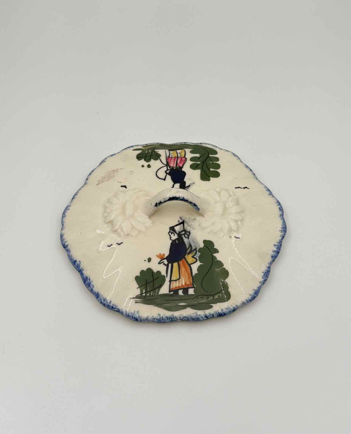 Blue Ridge Southern Potteries Covered Candy Dish French Peasant Motifs