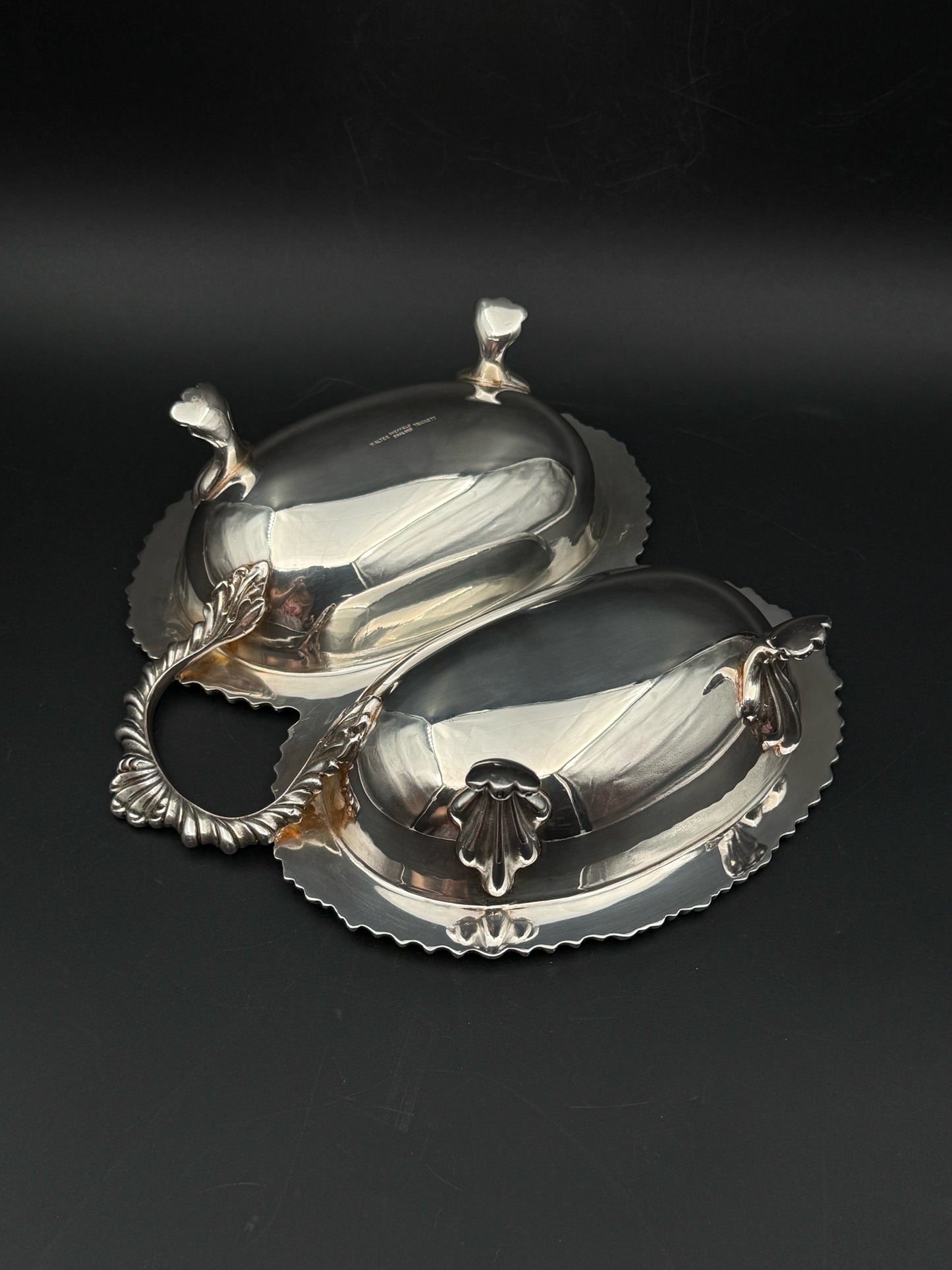 Victorian Style Silverplate Footed Dual Server