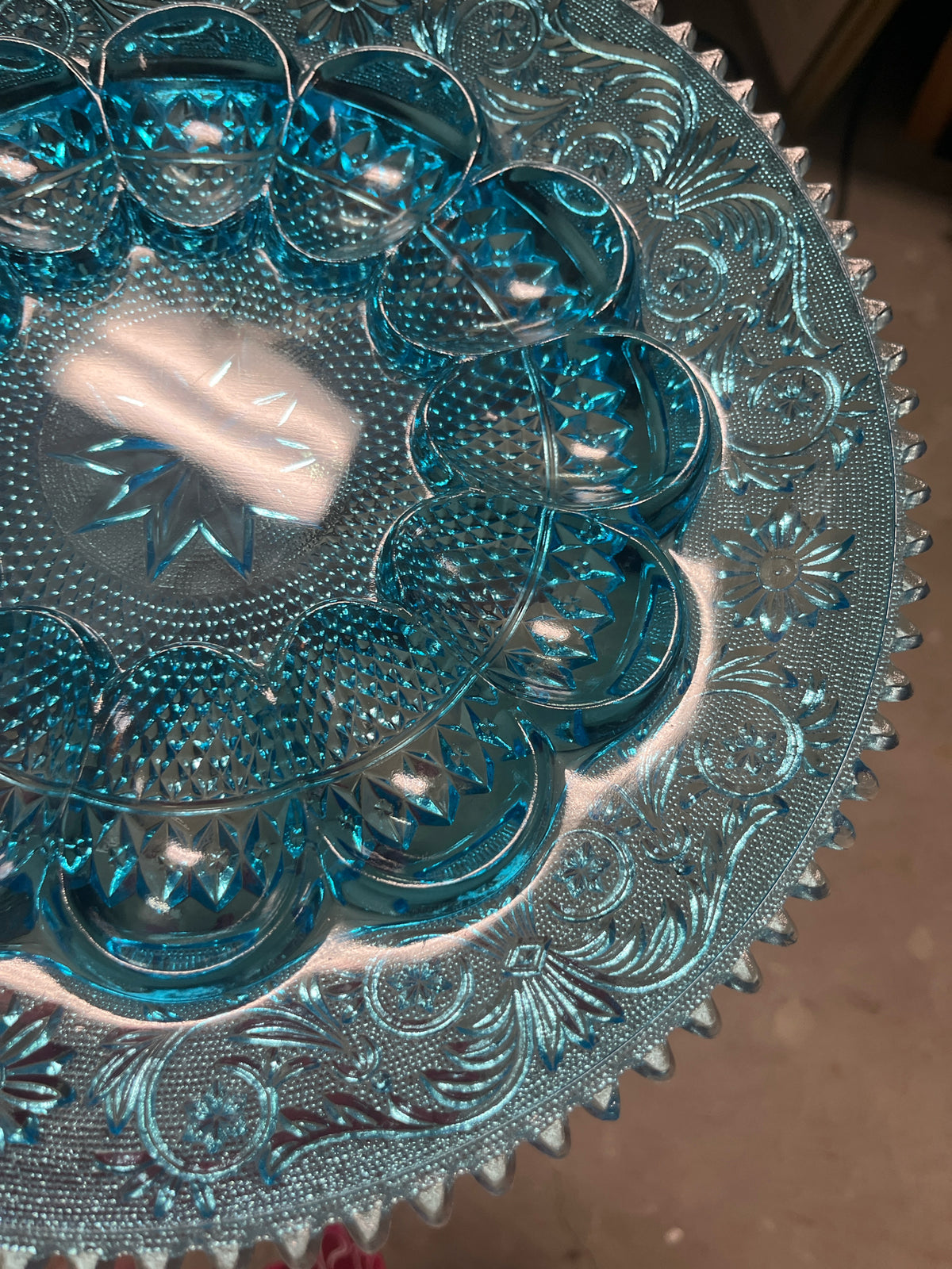 Deviled Egg Vintage Blue Plate