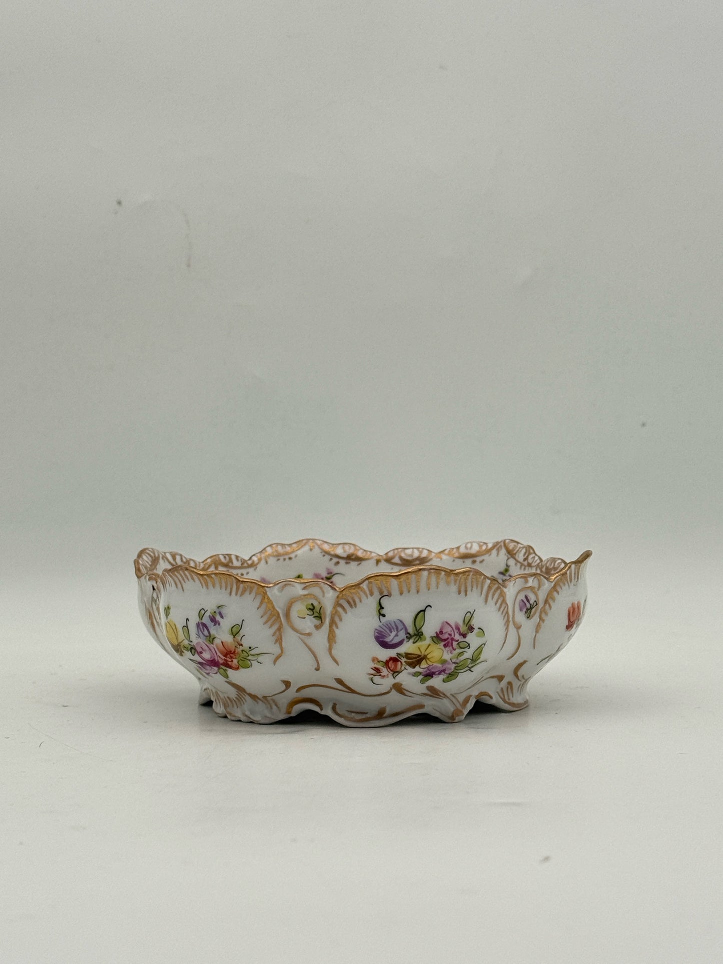 Antique Dresden Handpainted Bowl