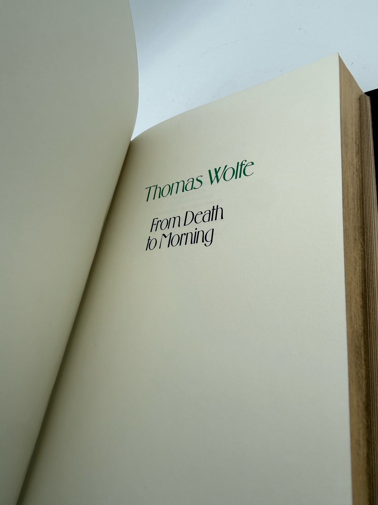 Thomas Wolfe "From Death To Morning" Hardcover Book- Franklin Library