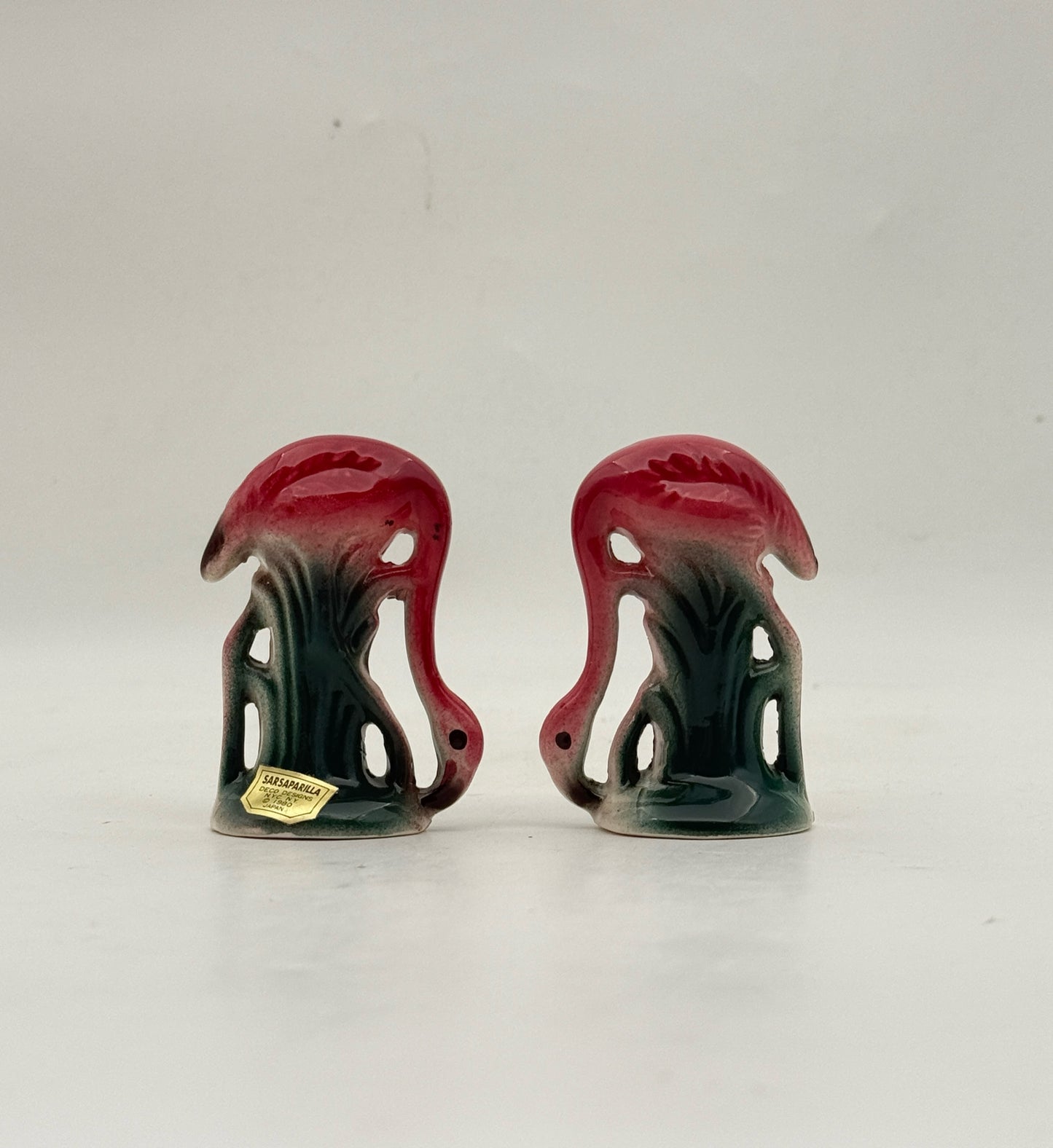 Vintage Sarsaparilla Flamingo Salt And Pepper Shakers