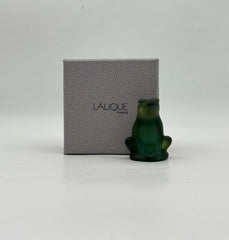 Lalique Green Rainette Frog Figurine With Box