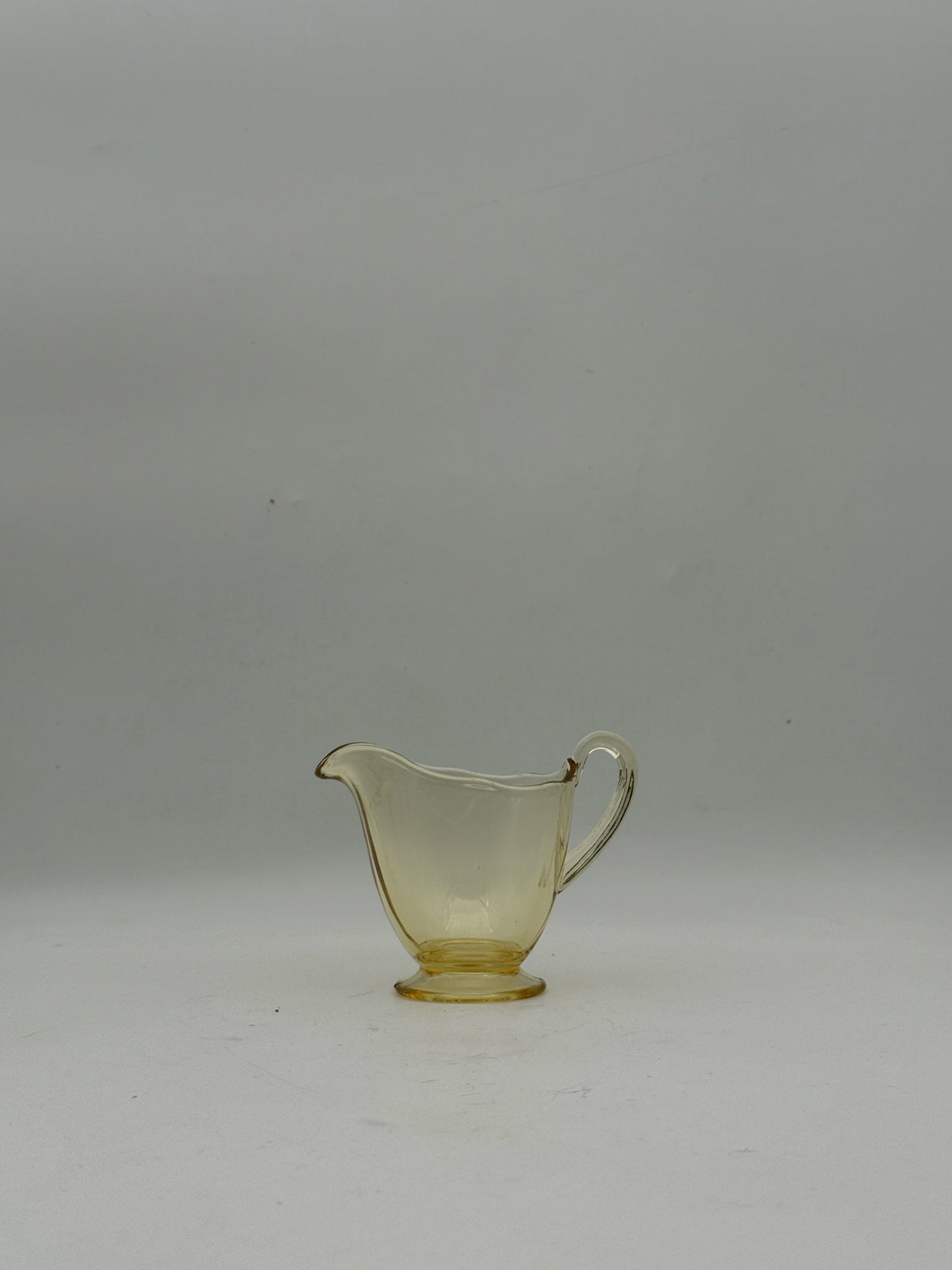 Vintage Yellow Depression Glass Creamer And Sugar