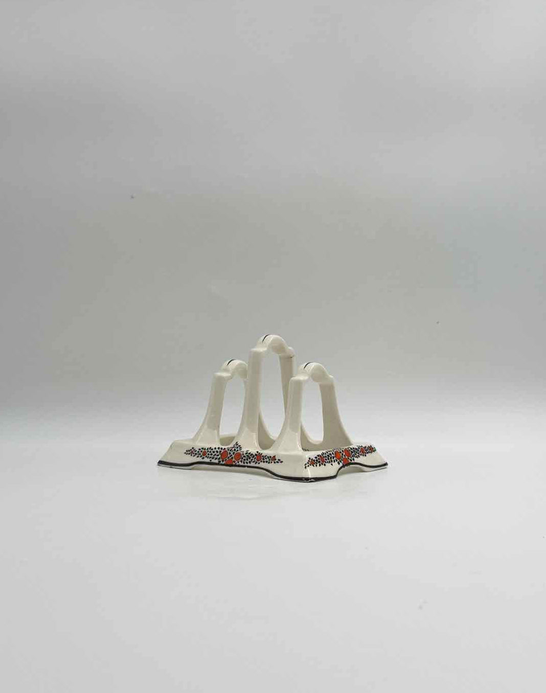 Antique Crown Ducal Orange Tree Toast Rack England Art Deco Decor