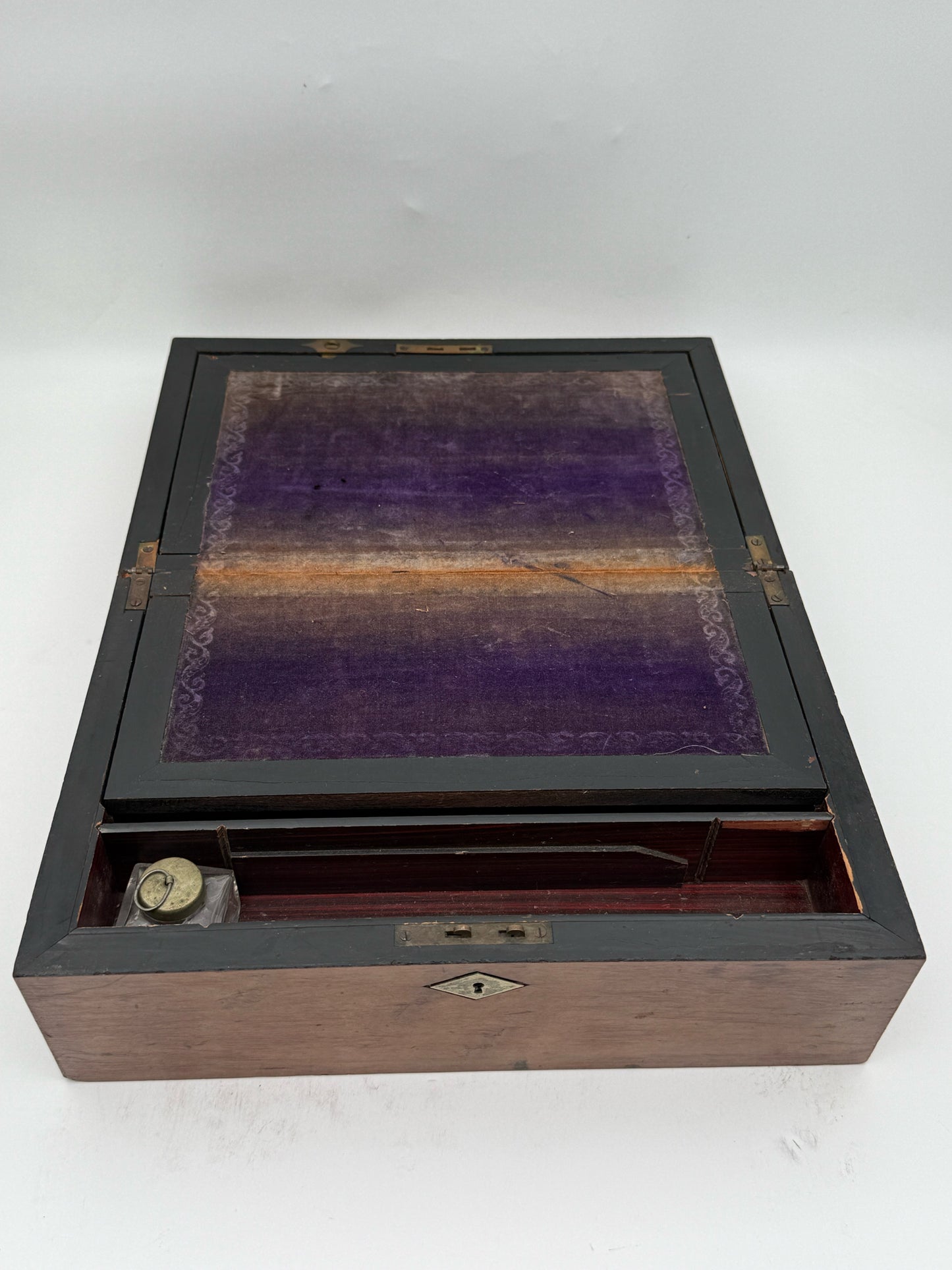Antique Victorian Wood Inlay  Travel Writing Box/Desk