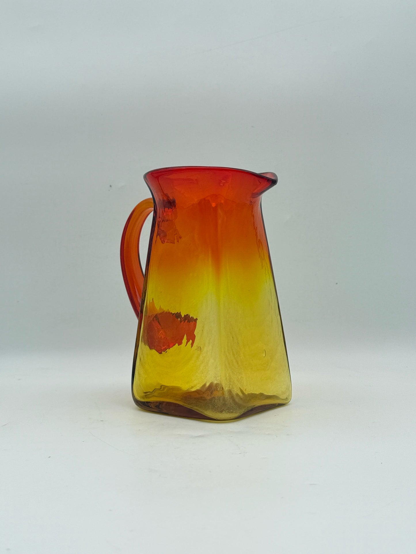 Vintage 1960's Blenko 603 Amberina Glass Pitcher By Wayne Husted