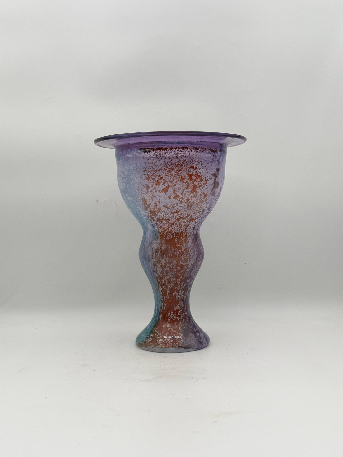 Kosta Boda Purple, Blue, And Green Vase- Signed