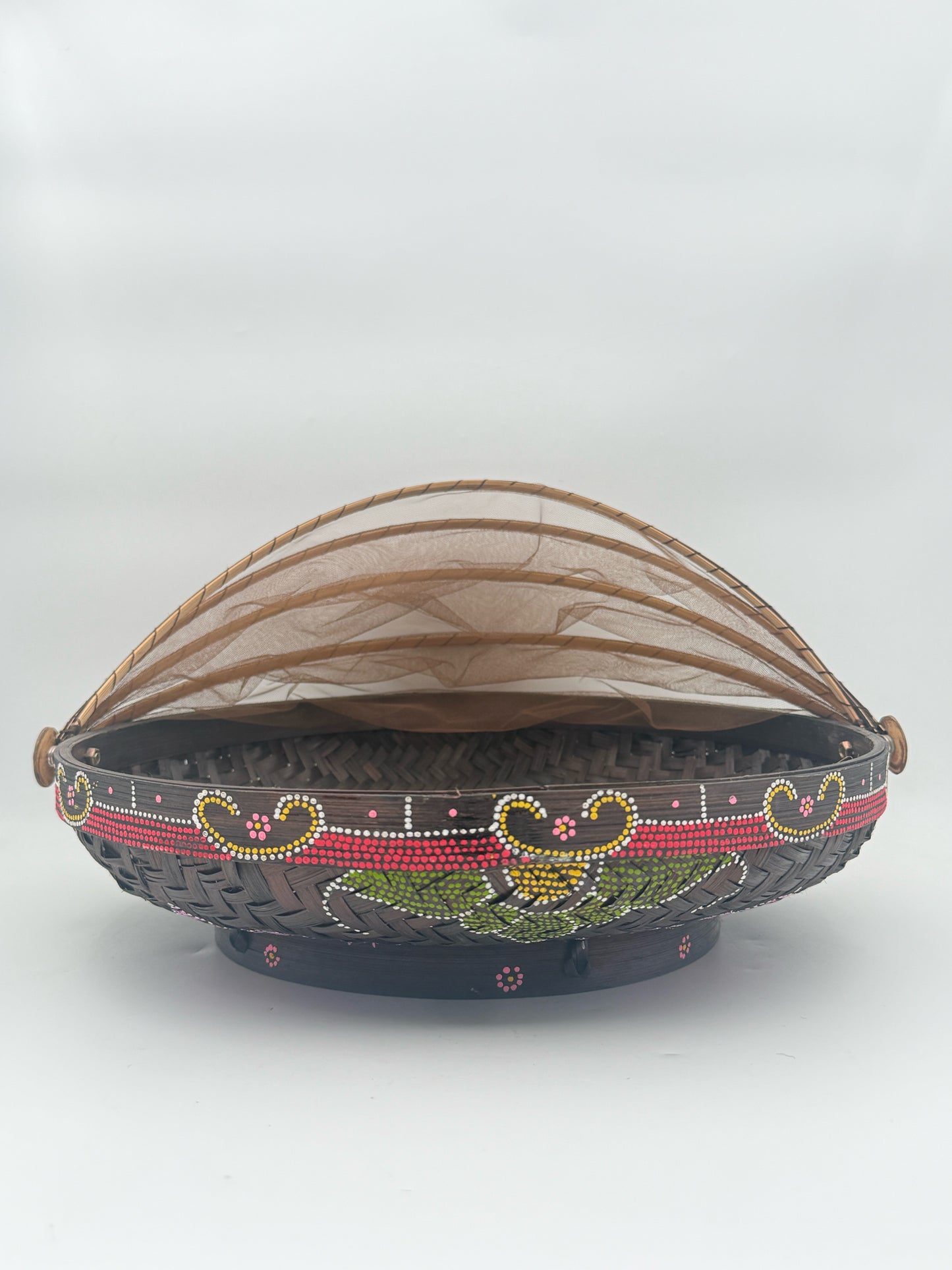 Vintage Tropical Woven Fruit Basket