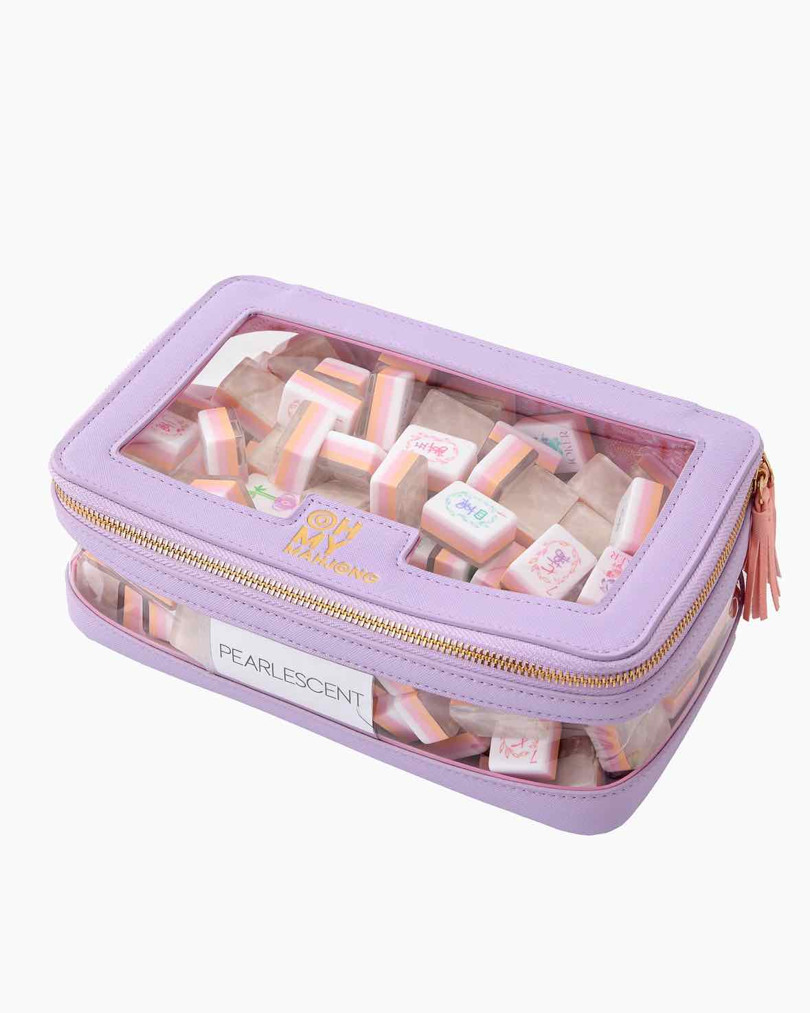 Oh My Mahjong Lavender Structured Tile Storage Bag Case