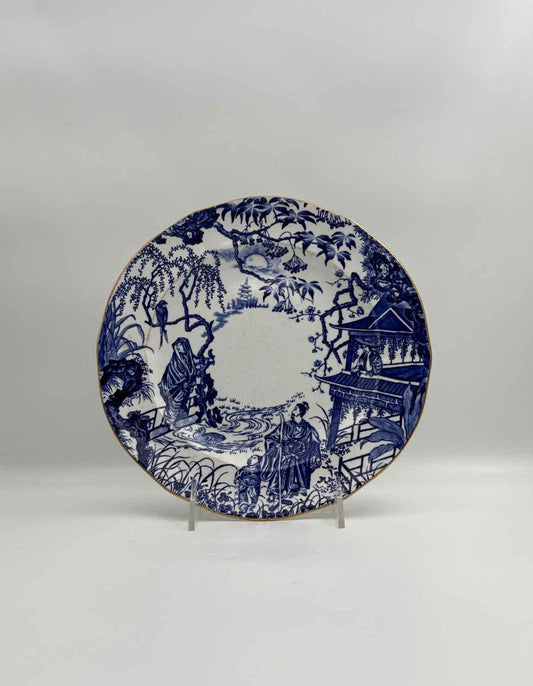 Royal Crown Derby Mikado Blue White Plate Scenic England Porcelain Art