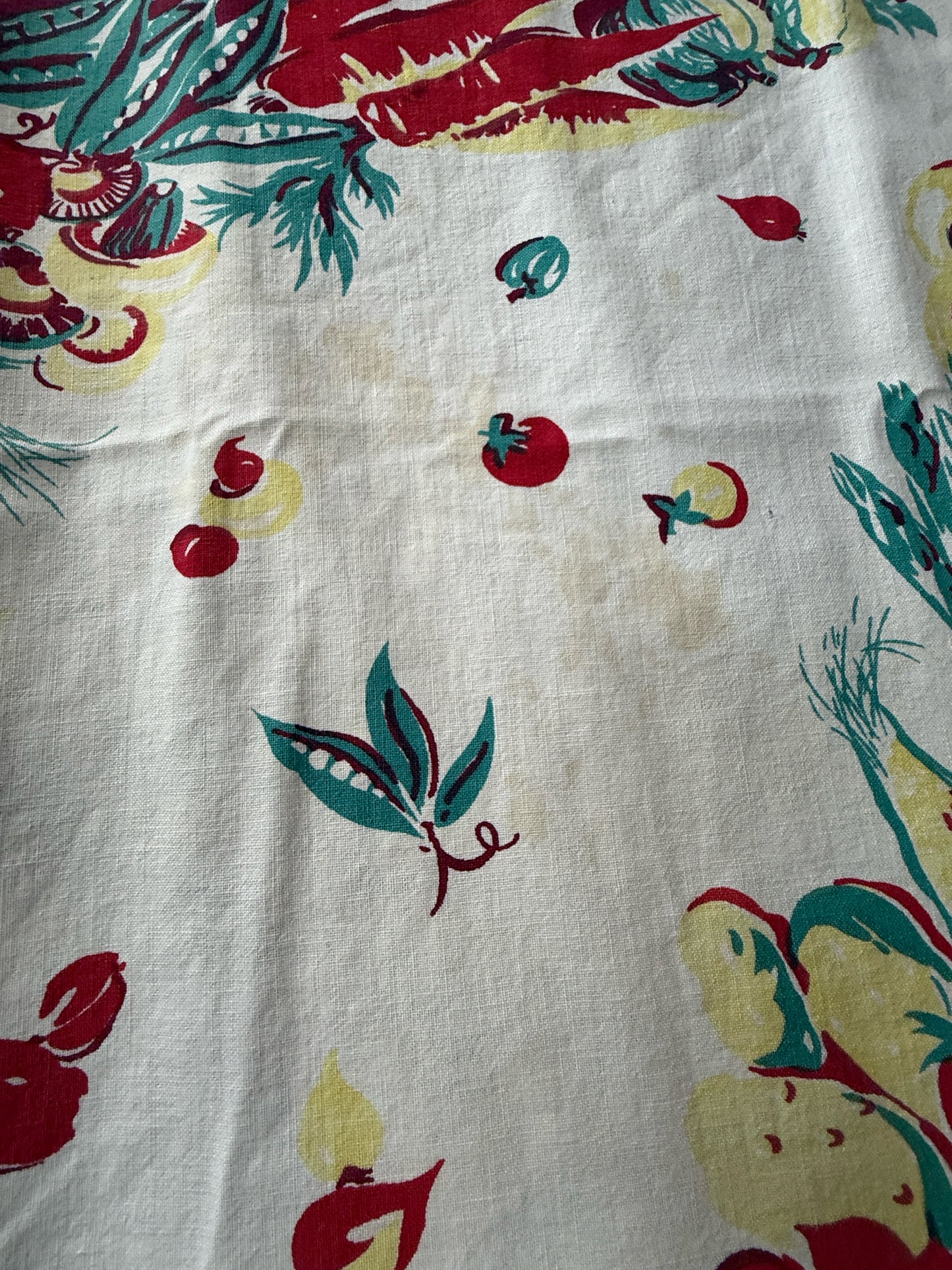 Vintage Midcentury Veggie Tablecloth