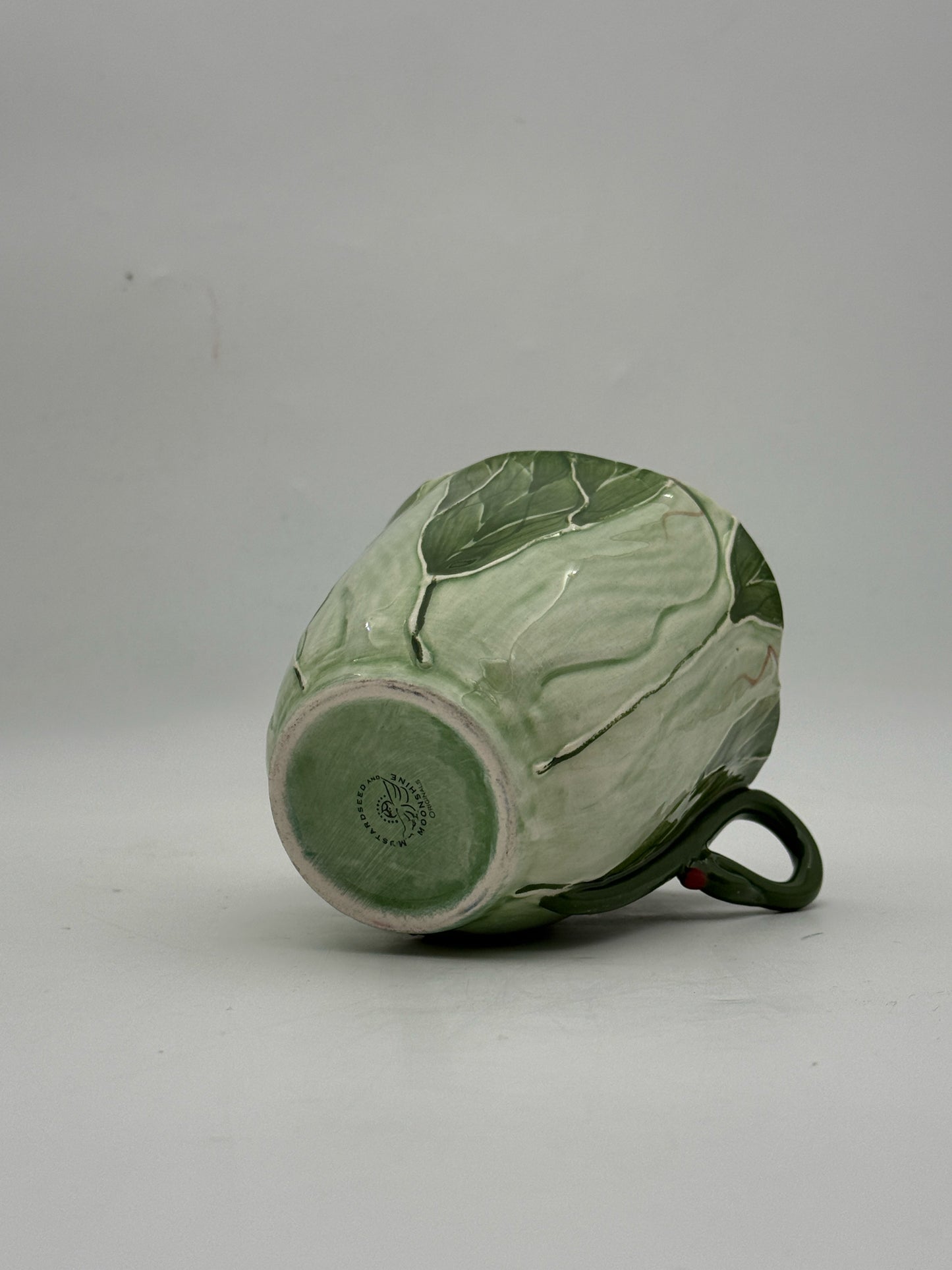 Mustardseed And Moonshine Cabbage Leaf Mugs- Set Of 6