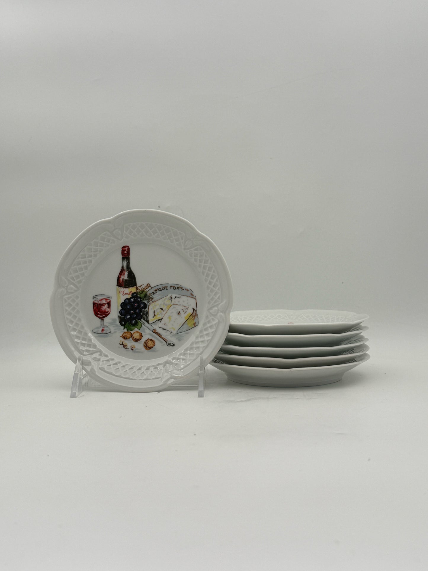 Vintage Louricux Porcelain Canape Plates