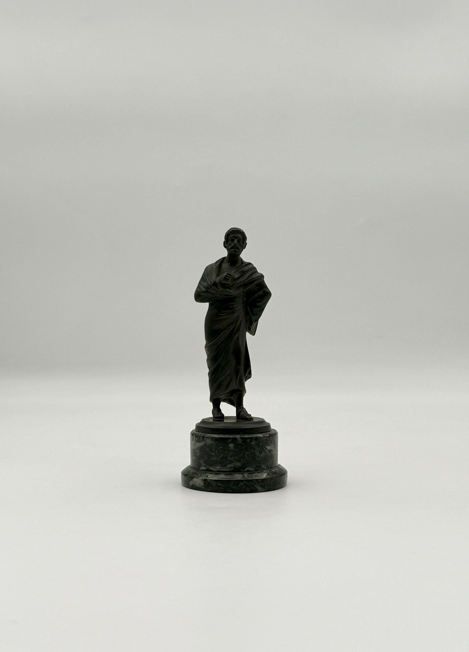 Bronze Roman Figure on Marble Base – c. 1900 Classical Art Sculptures