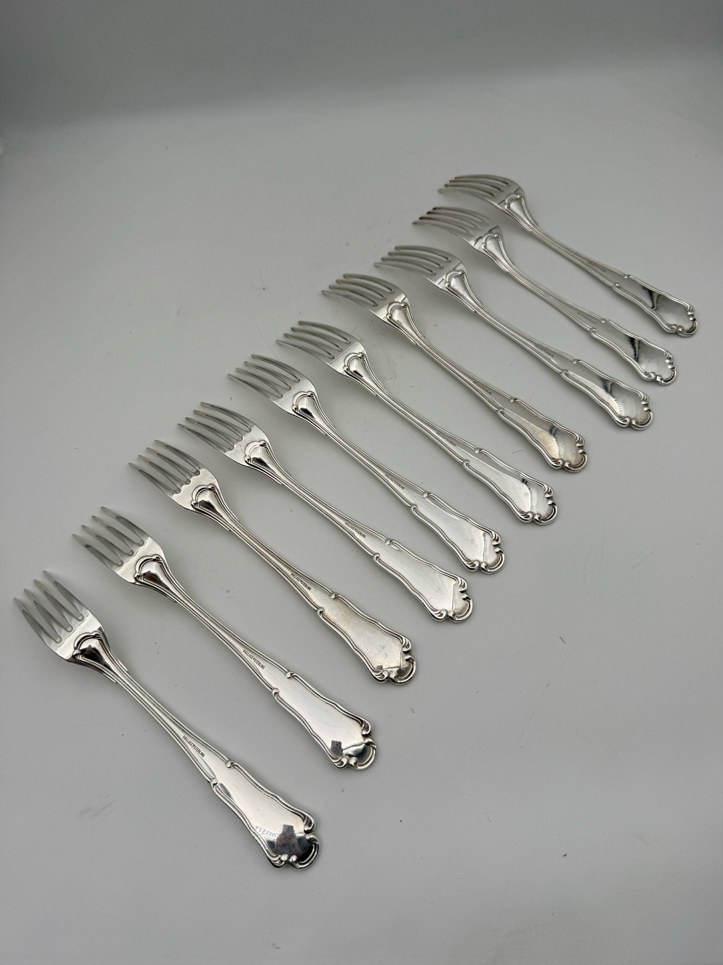Wallace "Barocco" Sterling Silver 10 Person Flatware Set And 3 Serving Pieces- 53 Pieces