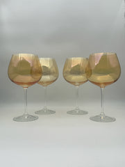 Yellow Iridescent Balloon Wine Glasses- Set Of 4