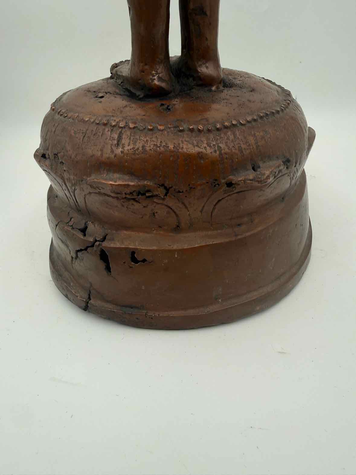 Large Casted Bronze Standing Buddha Statue