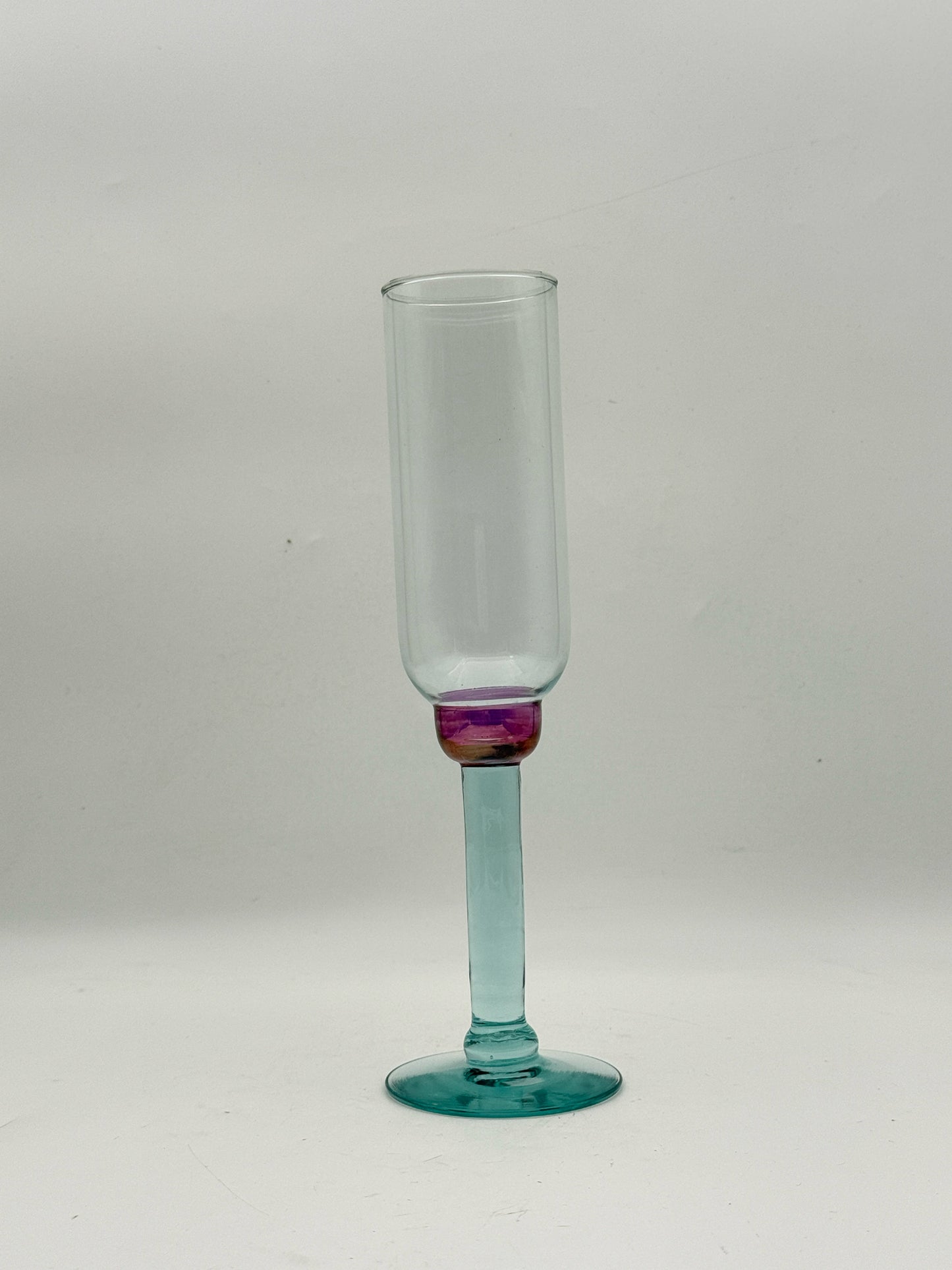 Pfaltzgraff Juniper Green And Purple Champagne Flutes- Set Of Four