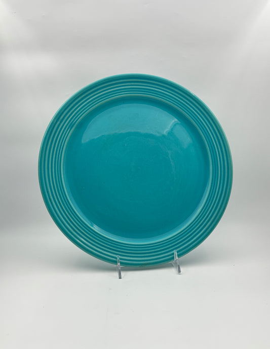 Bauer Pottery Ringware Platter – Turquoise – Marked Los Angeles