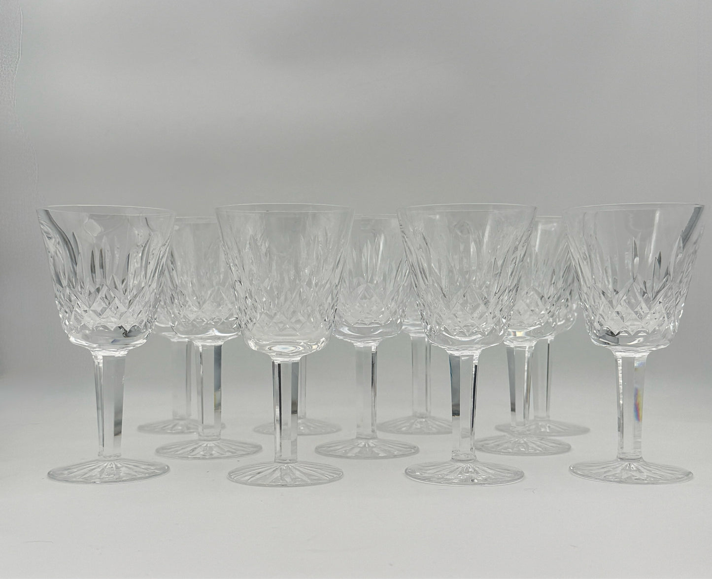 Waterford Crystal Lismore Claret Wine Glasses- Set Of 11