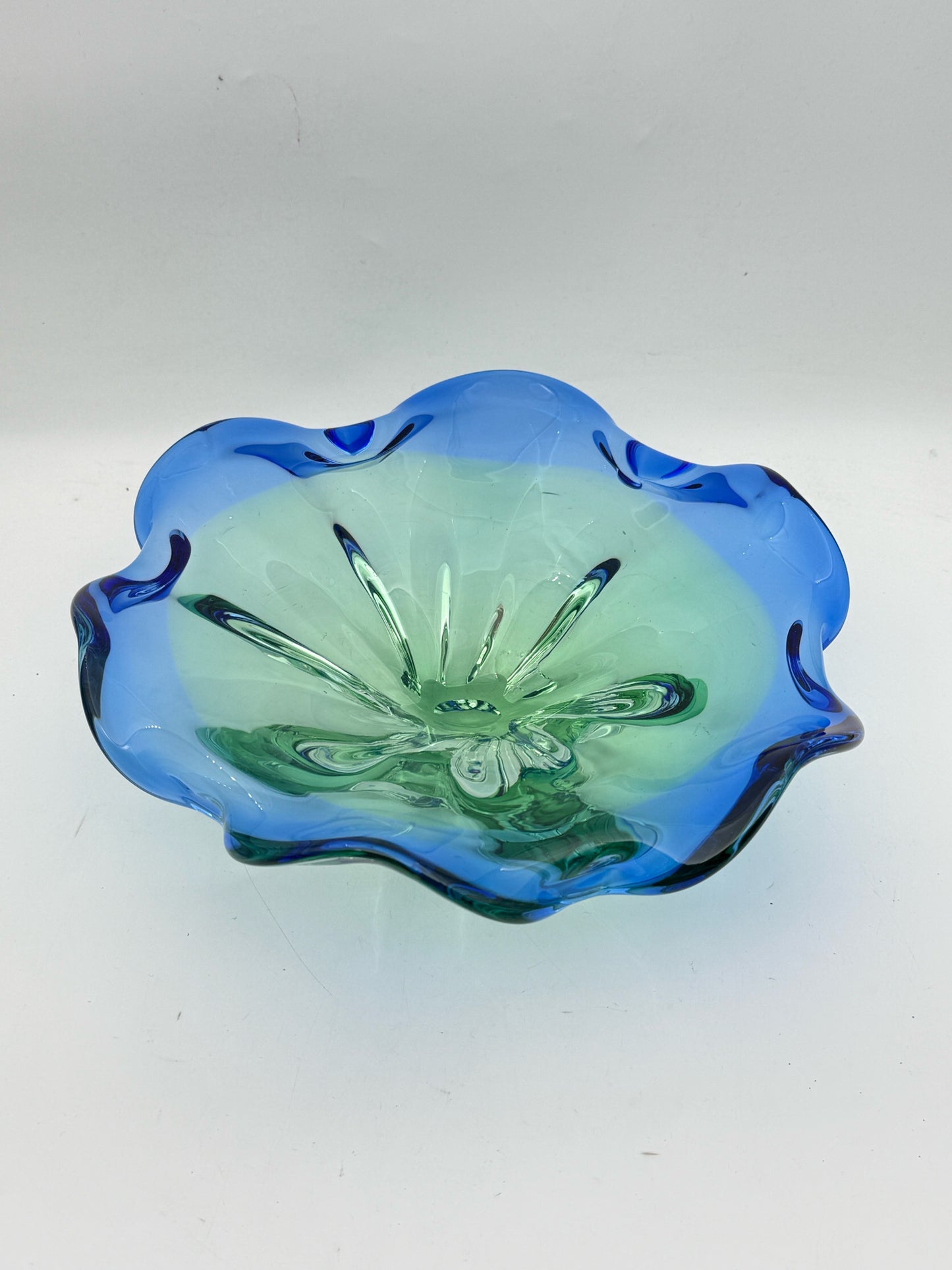 Blue And Green Glass Bowl