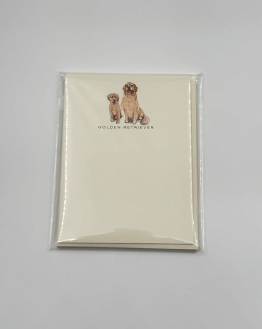 Fable & Sage Golden Retriever  Flat Note Cards – Set of 6 with Envelopes