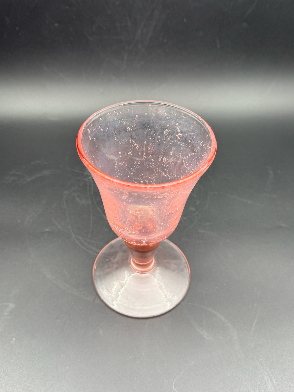 Hand Blown Pink Wine Goblets- Set Of 6