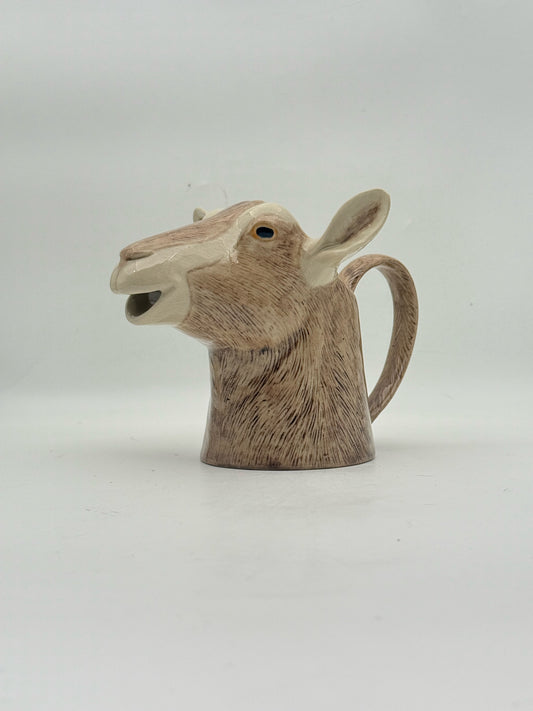Quail Handpainted Goat Pitcher