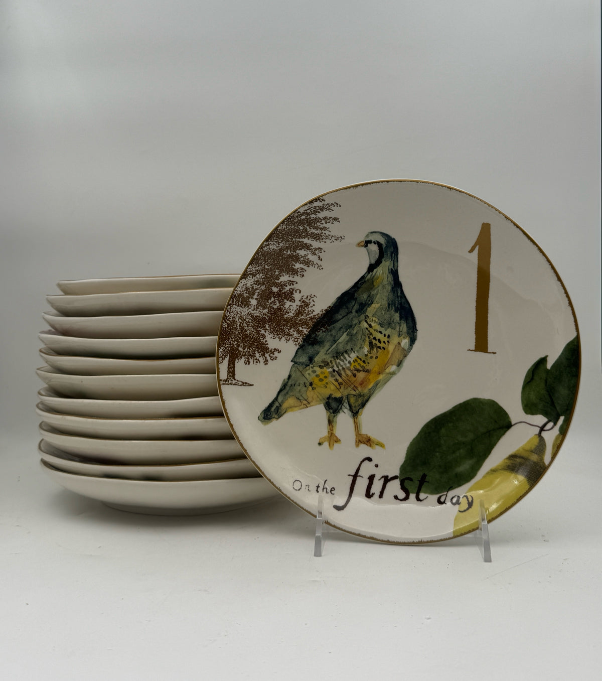 Williams Sonoma 12 Days Of Christmas Plates With Box