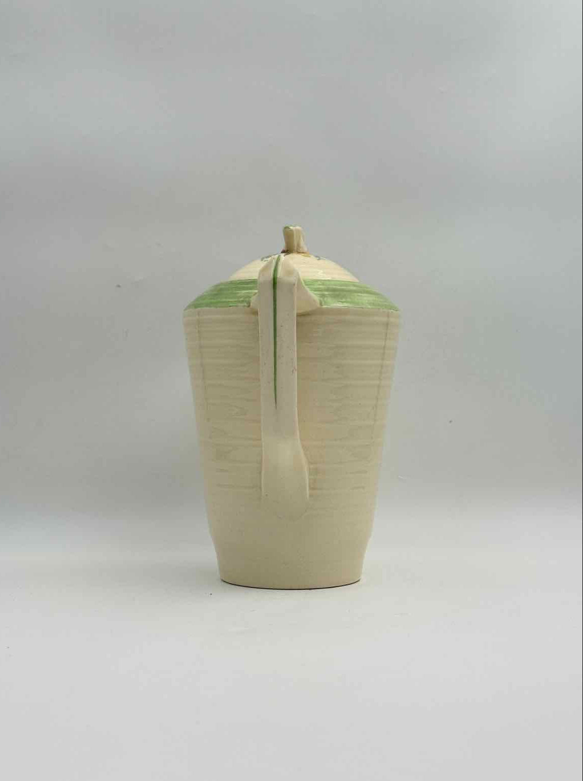 Vintage 1930s Crown Ducal England Teapot Light Green with Floral Lid