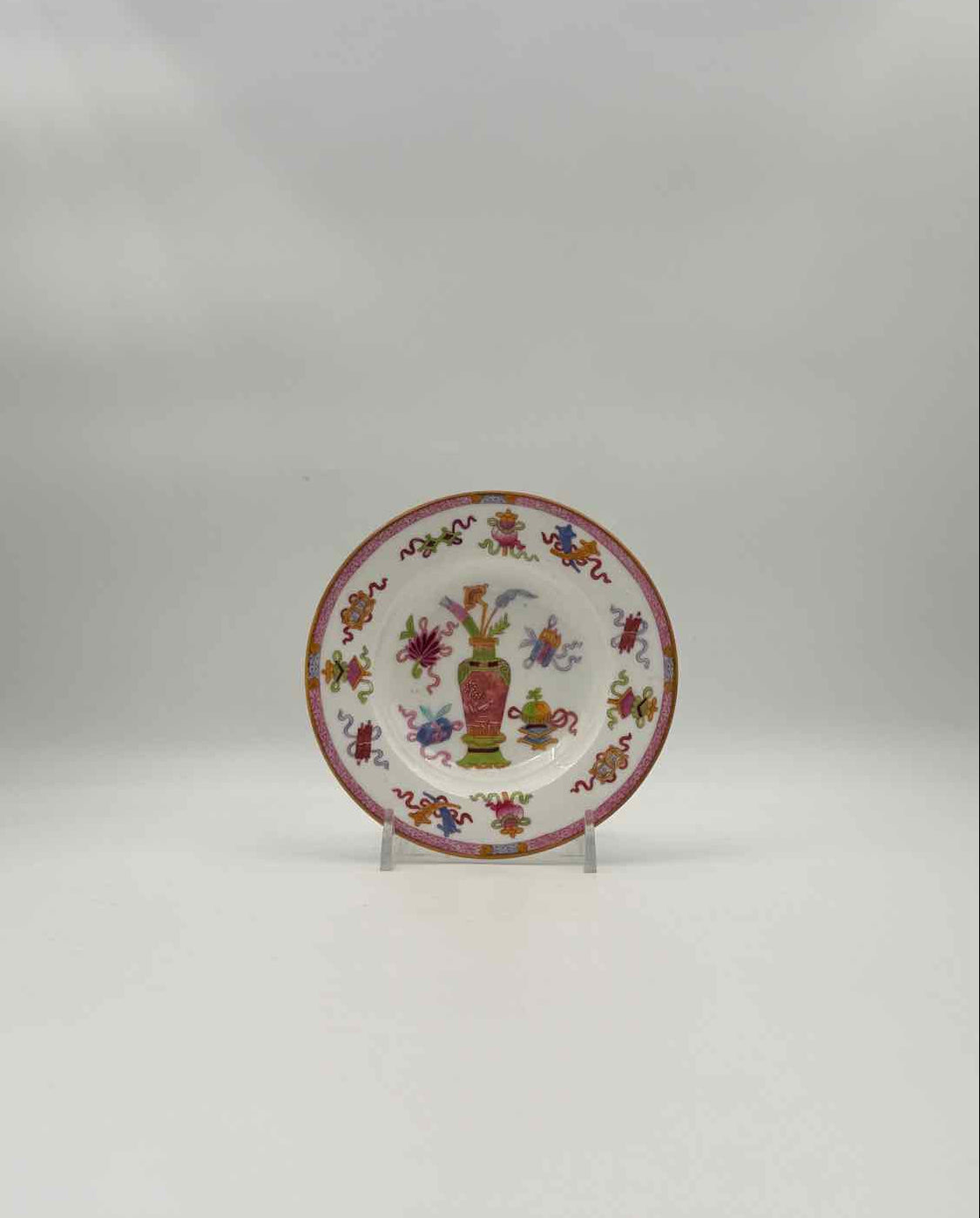 Antique Minton Porcelain Small Dish Floral Butterfly Pattern England