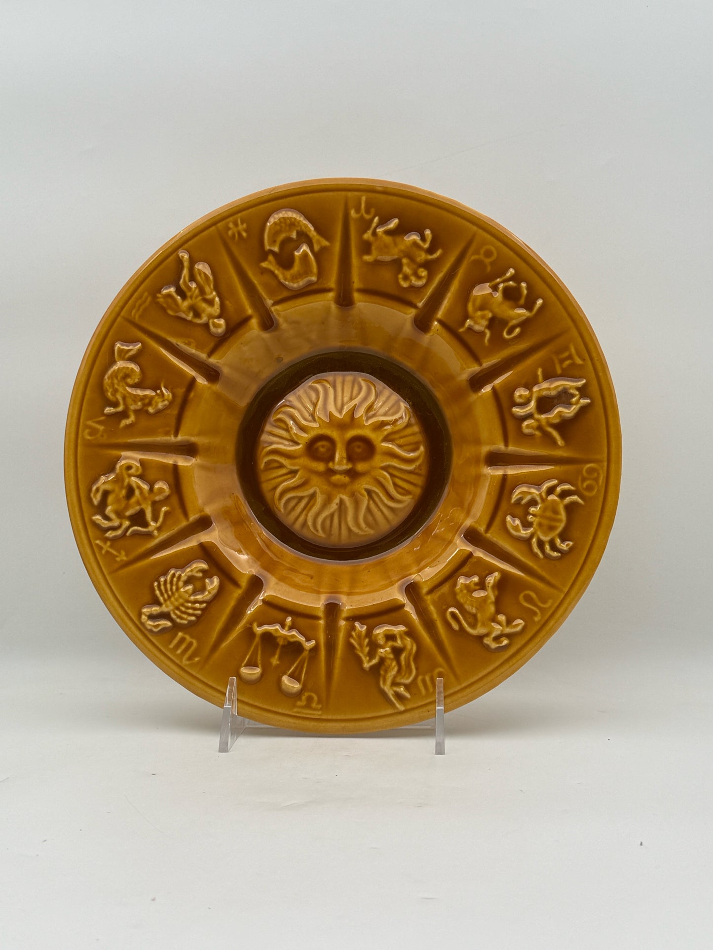 Vintage Zodiac Yellow Glaze Plate