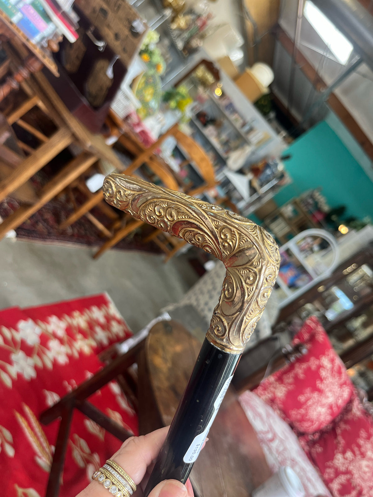 Repousee Handled Cane
