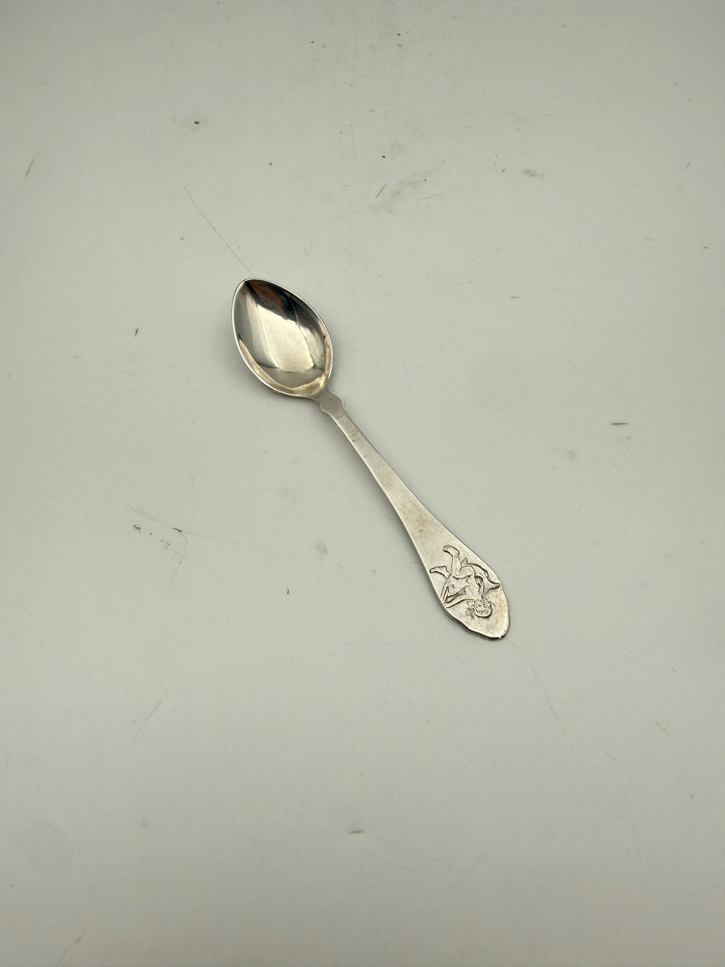 800 Silver Continental Cherub Coffee Spoon