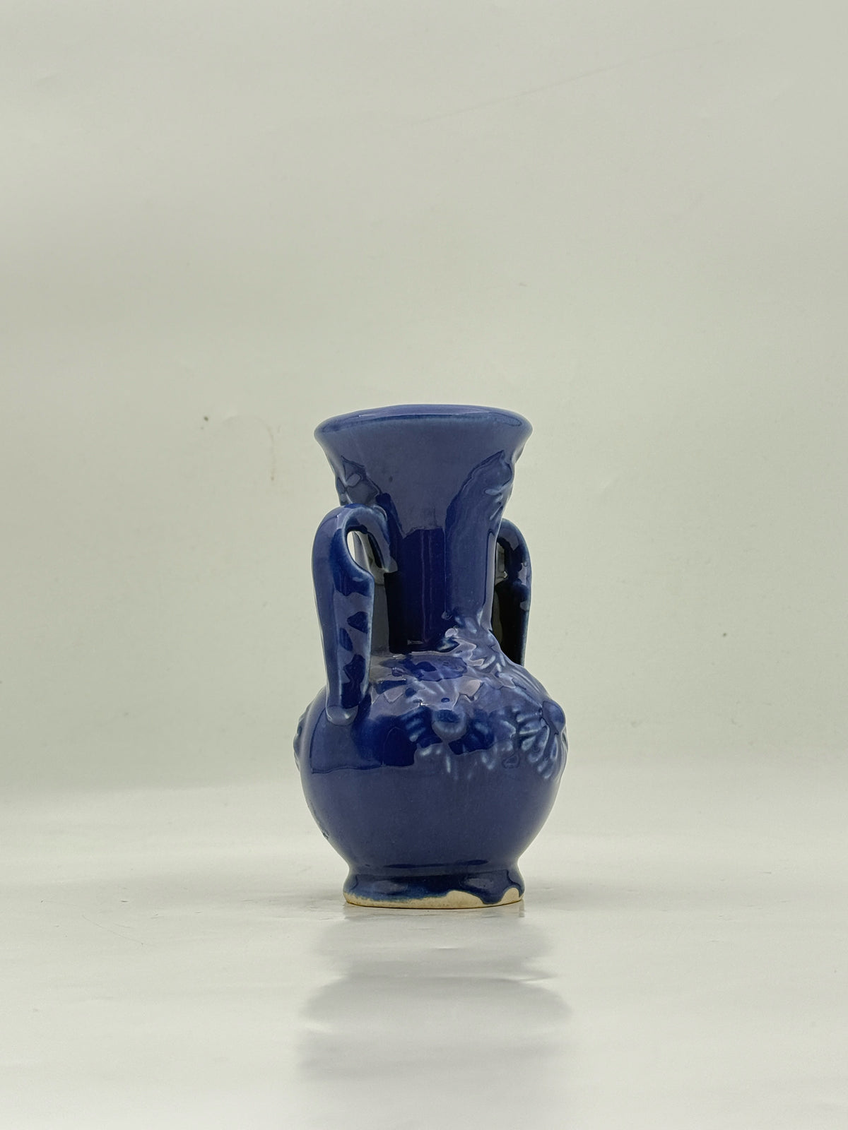 Cobalt Blue Double Handled Flower Vase